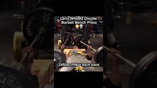 TRYING LARRY WHEELS DOUBLE BARBELL BENCH!!? 