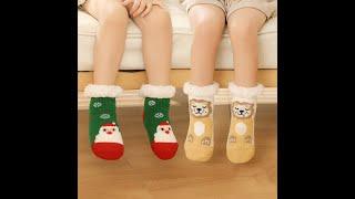 Fleece-lined Kids Slipper Socks with Grippers | Christmas Gift Ideas | Luckybudmall