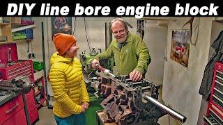 DIY line bore diesel engine block - Ford Lion TDV6 - Land Rover Discovery 3