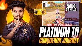 PLATINUM TO CONQUEROR RANK PUSH BY GODL LoLzZz | SOLO 32 KILLS | BGMI HIGHLIGHT