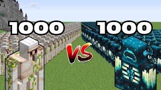 1000 Wardens vs 1000 Iron Golems | Minecraft Mob Battle