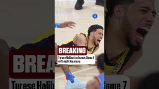 Pacers star Tyrese Haliburton had to leave Game 7 with an apparent lower leg injury #nba #shorts