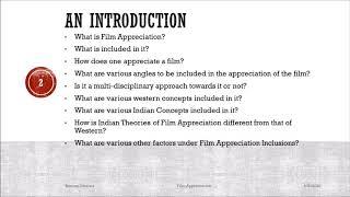 Film Appreciation-An Introduction