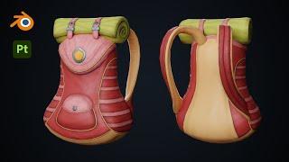 Making a Stylized bag in Blender and Substance painter | Timelapse