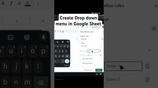 How to create Drop down menu in Google Sheets #shorts #google #sheets #diy