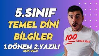 5. Sınıf Temel Dini Bilgiler 1. Dönem 2. Yazılı - Açık Uçlu‍ Yeni #2025