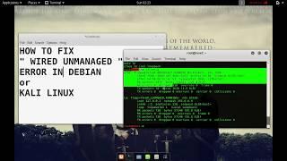 How to Fix "Wired Unmanaged" error in Debian or Kali Linux