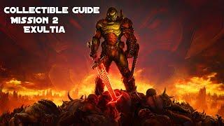 Doom Eternal (Mission 2 Exultia) all collectibles, secret encounters, upgrades, & extra lives