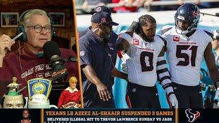 Dan Patrick Reacts To NFL's 3-Game Suspension Of Texans Linebacker Azeez Al-Shaair | 12/3/24