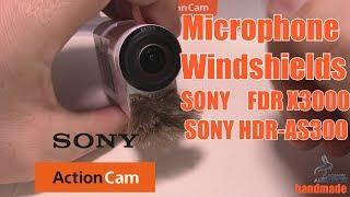 Microphone  Windshields SONY FDR X3000   SONY HDR-AS300  многоразовая  ветрозащита