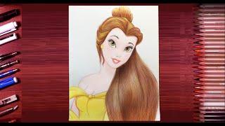 Как нарисовать Белль Красавица и чудовище. How to draw Belle. Beauty and The Beast