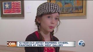 12-year-old artist inspiring others, painting at Park West Gallery