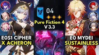 E0S1 Cipher x Acheron & E0 Mydei Sustainless | Pure Fiction Floor 4 3 Stars | Honkai: Star Rail 3.3