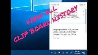 How to view your Clipboard History in Windows 10