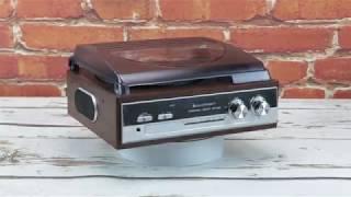 soundmaster PL186H Retro AM / FM Radio Record Player Turntable With Built in Speakers