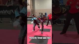 Perfectly Timed & Controlled Sport Karate Point Fighting Spinning Kick #karate #martialarts
