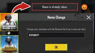 Name is already taken Problem For PUBG MOBILE/BGMI In 2024 How To Fix Name is already taken Problem