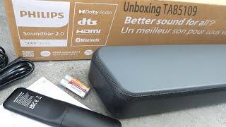 Philips TAB5109 Soundbar Unboxing and Setup with Audio Demos