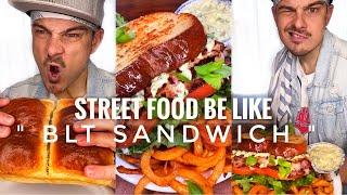 STREET food be like - Small BLT sandwich ️ bacon,lettuce,tomato| NEW street video| CHEFKOUDY️