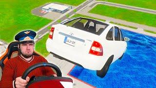 ВЛЕТЕЛ НА ПОЛНОЙ СКОРОСТИ в ВОДУ - ЧТО БУДЕТ ? BeamNG Drive