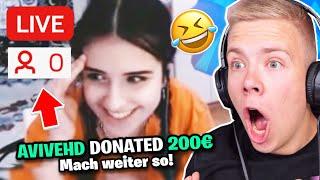 Fortnite Streamer mit 0 Zuschauern Geld spenden!