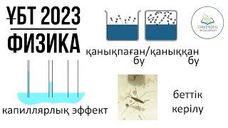 Ылғалдылық. Беттік керілу күші. Капиллярлық эффект. Қаныққан бу | 5-сабақ | Физика ҰБТ 2023