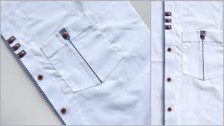 easy to sew a new model designer shirt front placket || super looking shirt stitching for youngers |