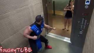 MORTAL KOMBAT ELEVATOR PRANK!(мортл комбат в лифте) ржал вес день