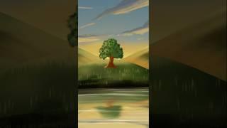 Alone, But Glowing | Calm Nature digital art #shorts #shortsfeed #digitalart #ibispaintx #calmart