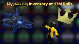 My Inventory At 13 Million Rolls | Roblox Sol's RNG