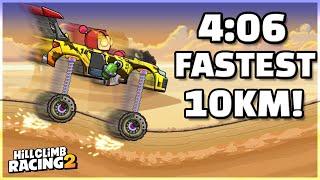 The FASTEST 10km in Adventure! 4:06 Desert Speedrun - Hill Climb Racing 2