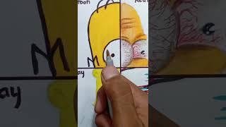 Drawing simpson in 4 different styles part 4 #shorts