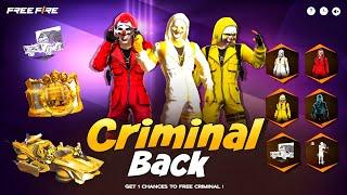 Criminal Bundle Return Free Fire | free fire new event | ff new event| upcoming event in free fire