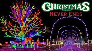 Small Town Christmas Drive-Thru Light Show | Christmas Never Ends In Newport, TN