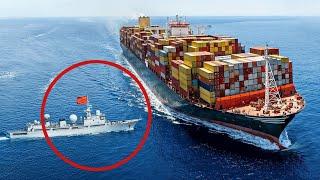 Chinese SPY Ship Gets TOO CLOSE to US CARGO Ship, Then This Happened...