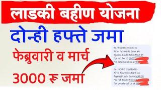 लाडकी बहीण योजना ३००० रू जमा | Ladki Bahin Yojana Feburary March Installment 3000 jama