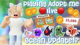 Playing Roblox Adopt Me Live Ocean Theme Update! Giveaway!? ️