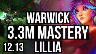WARWICK vs LILLIA (JNG) | 3.3M mastery, 5/1/6, 1100+ games | EUW Diamond | 12.13