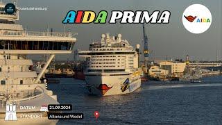 Auslaufen der AIDA Prima & Caribbean Princess in Hamburg am 21.09.2024  (2 Standorte gefilmt! )