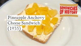 Pineapple Anchovy Cheese Sandwich (1935) on Sandwiches of History⁣