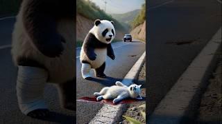Panda and kitten had an accident  #PandaRescue #CuteAnimals #AnimalRescue