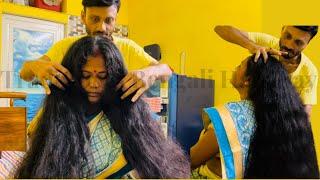 My aunt very thick long hair play story | Thick hair massage by male | Bengali long hair play story