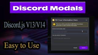 Discord Modals Full Explained Tutorial Discord.js V14 | New Discord.js V14 Update | Discord Forms