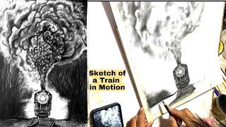 "Time-lapse Sketch: Capturing the Graceful Movement of a Train" || @sketchhub01 #youtube