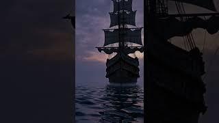 pirate ship suddenly emerges from océan mist & glass teacup fills itself with swirling liquid light