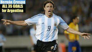 Hernan Crespo ◉ All 35 Goals for Argentina 