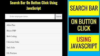 Search Bar on Button Click Using Html CSS And JavaScript