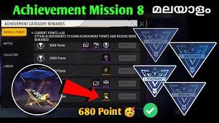 Free Fire Achievement Mission Part 8  Top 4 Mission Total 680 Point  Gaming With Malayali Bro