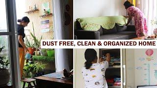 9 BEST TIPS TO KEEP YOUR HOME DUST FREE, CLEAN AND ORGANIZED | PRODUCTIVE DAY VLOG |