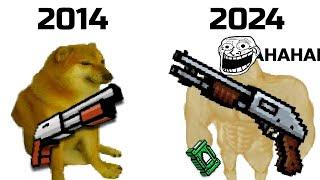 Noob Shotgun 2014 vs 2024 Pixel Gun 3D